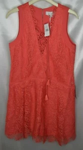 NWT Adelyn Rae M Papell Coral Lace Lined Sleeveless String V Neck Dress - Picture 1 of 6