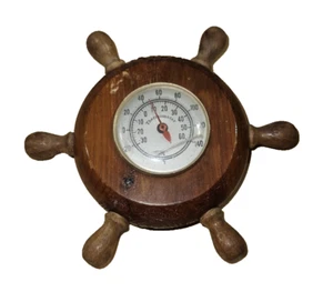 Vintage Souvenir Thermometer Lake of Ozarks Missouri Holz Kapitänsrad klein - Bild 1 von 9