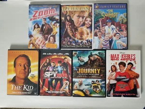 LOT OF 7 KID'S DVD MOVIES - Peter Pan Sandlot Zoom Journey Max Keeble and more - Picture 1 of 2