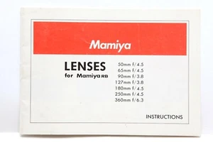 Sehr gepflegte Objektive für Mamiya RB Anleitung #P4821 - Bild 1 von 2