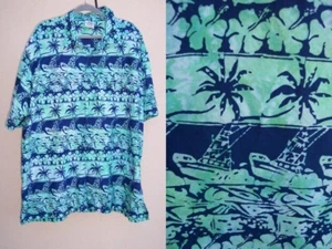 Rum Reggae Hawaiian button up shirt sz 2XL XXL 2x fishing boat tropical nautical - Picture 1 of 12