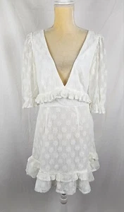 NWT Angel Biba Women's White Lace Overlay Dress sz L - Picture 1 of 10