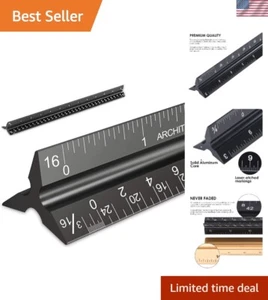 Imperial Measurement Architect Scale Ruler - Laser-Etched Aluminum Construction - Picture 1 of 9