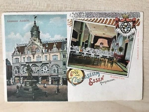 um 1900 ESSEN Theater COLOSSEUM-Außen/Innenansicht-Litho-kol.-ungel.-Kaiser Cafe - Bild 1 von 2