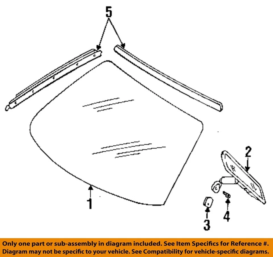 CHRYSLER OEM 96-00 Breeze,Cirrus,Stratus Windshield Glass-Reveal Molding 4805149 - Image 1 of 1