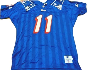 VINTAGE 90'S STARTER NFL NEW ENGLAND PATRIOTS DREW BLEDSOE SIGNED JERSEY XL 52 - Picture 1 of 6