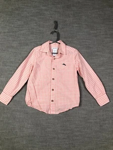 Tommy Bahama Shirt Boys S 5 6 Pink Checkered Casual Button Up Collared Preppy - Picture 1 of 8
