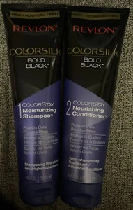 Revlon ColorSilk Bold Black 8.45 fl oz ColorStay Shampoo & Conditioner New - Picture 1 of 9