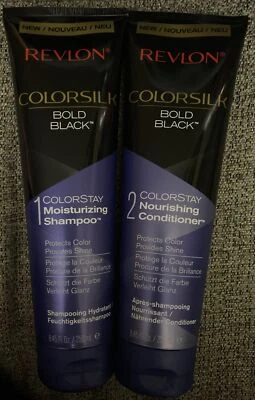Revlon ColorSilk Bold Black 8.45 fl oz ColorStay Shampoo & Conditioner New - Image 1 of 4