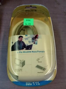BELKIN PS/2 MOUSE AND KEYBOARD EXTENSION CABLE  6ft. 1.8m P97886(electc) - Picture 1 of 4