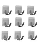 9 x Self Adhesive Wall Sticky Hooks Strong Stainless steel Door Hook Holder UK
