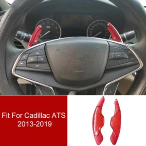 Red Aluminum Steering Wheel Shift Paddle Shifter 2pcs For Cadillac ATS 2013-2019 - Picture 1 of 7