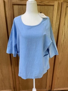 CELLABIE Damen Pullover Oberteil Bluse Neu mit Etikett Größe Large L Himmelblau Taschen - Bild 1 von 10