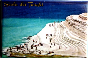 MAGNETE RETTANGOLARE CALAMITA FRIGO SICILIA MARE SPIAGGIA SCALA DEI TURCHI - Foto 1 di 1