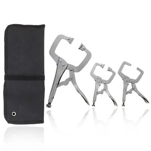 3PCS DCT C Clamps Set 11" and 6" Locking Pliers for Welding Woodworking - Picture 1 of 7