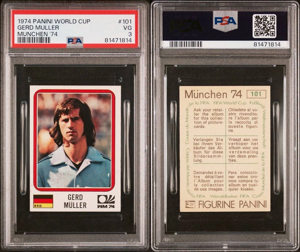 1974 Panini Munchen World Cup Gerd Muller #101 Germany Sticker PSA 3 - Image 1 of 1