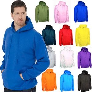 Men's Hoodie Size XS to 6XL Plain Hooded Fleece Sweatshirt Premium - Picture 1 of 23