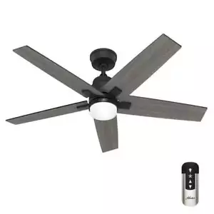 Hunter 52758 Rapidan LED 52in Ceiling Fan in Matte Black 2323049 +Remote NEW - Picture 1 of 4