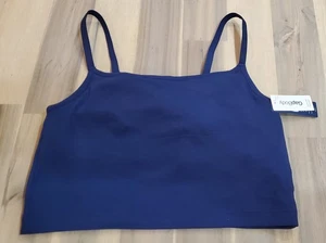 Bralette recortado cómodo con logotipo Gap GapBody para mujer GPW01042 - azul elíseo mediano - Imagen 1 de 5