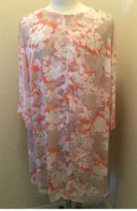 Coldwater Creek Dress Plus SZ 2X Layered Top Overlay Beige Orange Ivory Floral - Bild 1 von 1