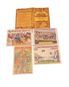Vintage Ringling Barnes World Circus Mini Posters Barnum Museum Repro 1960 Set 4 - Picture 1 of 7