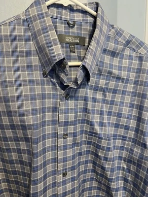 Camisa de vestir Kenneth Cole Reaction de manga larga para hombre, azul grande 100 % algodón usada en excelente estado Foto 1 de 4