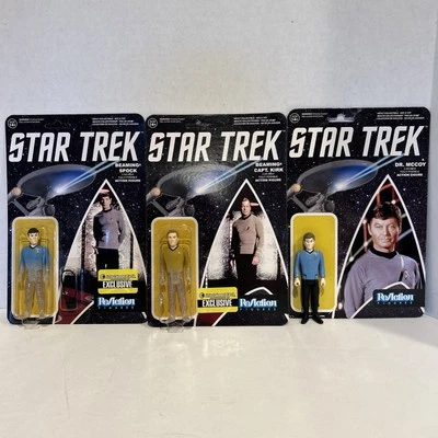 "Juego de figuras de acción Funko Star Trek 2014 Beaming Spock, Kirk ReAction 3,75""" Foto 1 de 4