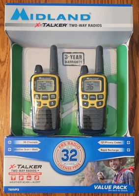 Midland X-TALKER T61VP3 Two Way Radios Brand New- 36 Channels - Rechargeable - Image 1 of 4