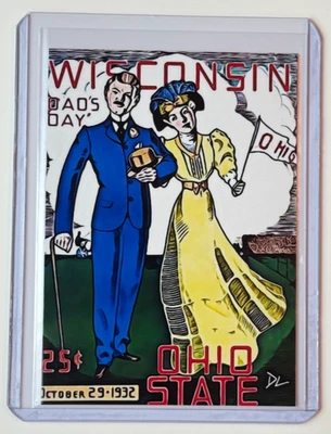 Ohio vs Wisconsin Limited Artist Signed "October 29, 1932" Program Card 1/10 - Image 1 of 2