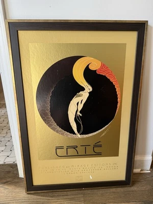 ERTE 1979 L'AMOUR Gold Mirage Edition Offset Lithograph Framed & Signed 20 x 30" - Image 1 of 4