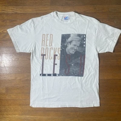 Camiseta de colección 1994 John Tesh álbum en vivo en Red Rocks Colorado grande para mujer Foto 1 de 4