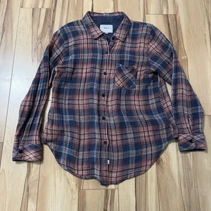 Rails Women’s Sz S Jerrah Gauzy Collared Long Sleeve Button Up Top Navy Sunset - Picture 1 of 7