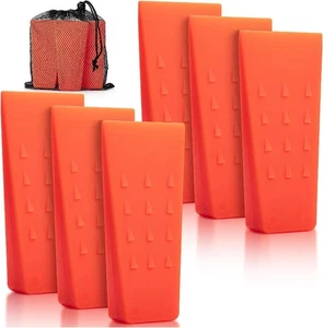Tree Felling Wedges with Spikes, 5.5", 6 pcs, Orange Wedges with Storage Bag - Picture 1 of 7