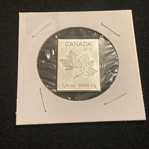 2018 1/4 oz lingotto argento Royal Canadian Mint lingotto acero .9999 - Foto 1 di 4