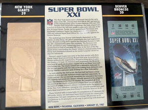 NFL Gold Super Bowl Ticket Willabee Ward 22KT #21 NY Giants Vs. Denver Broncos - Picture 1 of 2