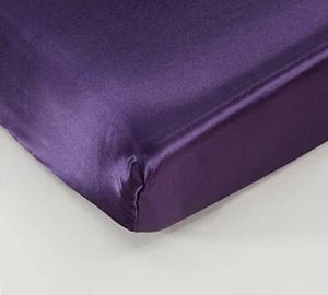 EHP Super Soft & Silky Satin Crib Fitted Sheet 28" X 52" + 9", Solid/Deep Pocket - Picture 1 of 18