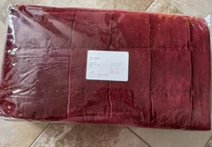 Pottery Barn ~RUBY RED VELVET BOX STITCH~ FULL/QUEEN QUILT ~CHRISTMAS~ Holiday - Picture 1 of 7
