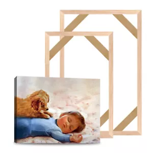 Art Canvas Stretcher Bar DIY Picture Natural Solid Wood Frame Stretching Strip - Picture 1 of 84