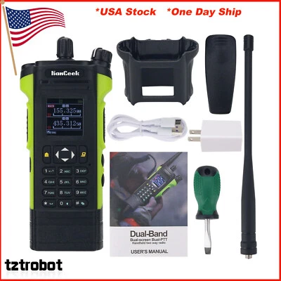 HAMGEEK APX-8000 12W VHF UHF Radio Walkie Talkie with Dual PTT Duplex Mode#USA