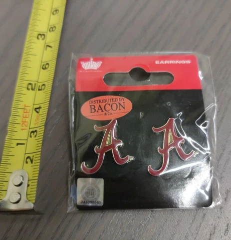 Officially Licensed Alabama Crimson Tide NCAA Post Stud Earrings "A" Logo Cover