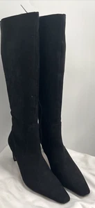 Botas LTS para mujer negras micro imitación gamuza tacón de gatito hasta la rodilla talla 10 EE. UU. - Imagen 1 de 12