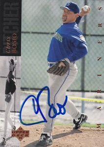 CHRIS BOSIO SEATTLE MARINERS SIGNED UPPER DECK BASEBALL CARD MILWAUKEE BREWERS - Picture 1 of 1