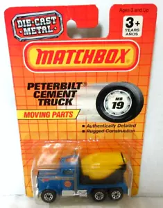 MATCHBOX MB19 PETERBILT CEMENT TRUCK YELLOW BLUE 1990 - Picture 1 of 2