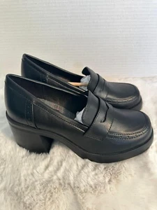 Jellypop Whitney Penny Damenschuhe Halbschuhe Größe 8M schwarz Slipper Plateau-Absätze - Bild 1 von 9