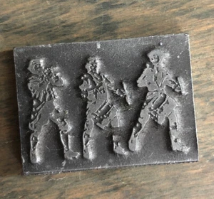 Vintage 3 Marschband Herren Instrumente Druck Presse Metall Stempel Tintenplatte - Bild 1 von 3