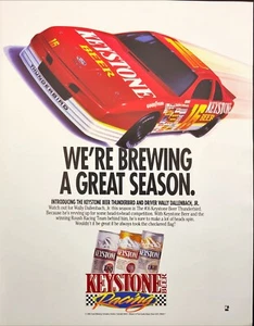 1992 Keystone Beer NASCAR Wally Dallenbach Jr. #16 Man Cave Vintage Print Ad - Picture 1 of 6
