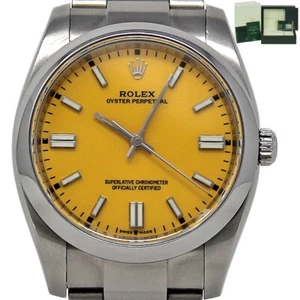Rolex Oyster Perpetual 34mm Steel Yellow 114200 FACTORYWARANTYDATED2009 #371-1.1 - Picture 1 of 5