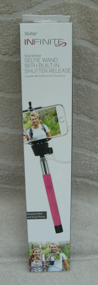 Smartphone Selfie Wand Vivitar With Built-in Shutter Release Pink