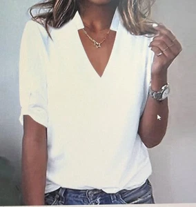 Weißes gekerbtes lässiges Damen Top Größe XL nagelneu - Bild 1 von 1