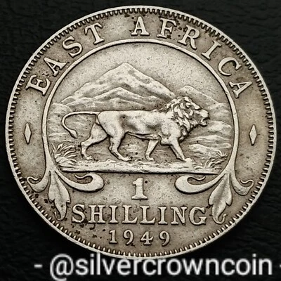 East Africa * Uganda * Kenya 1 Shilling 1949. KM#31. One Dollar coin. Lion. ST - Image 1 of 4